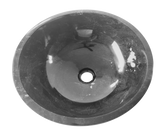 Jet Black Marble Round Basin Top Mount